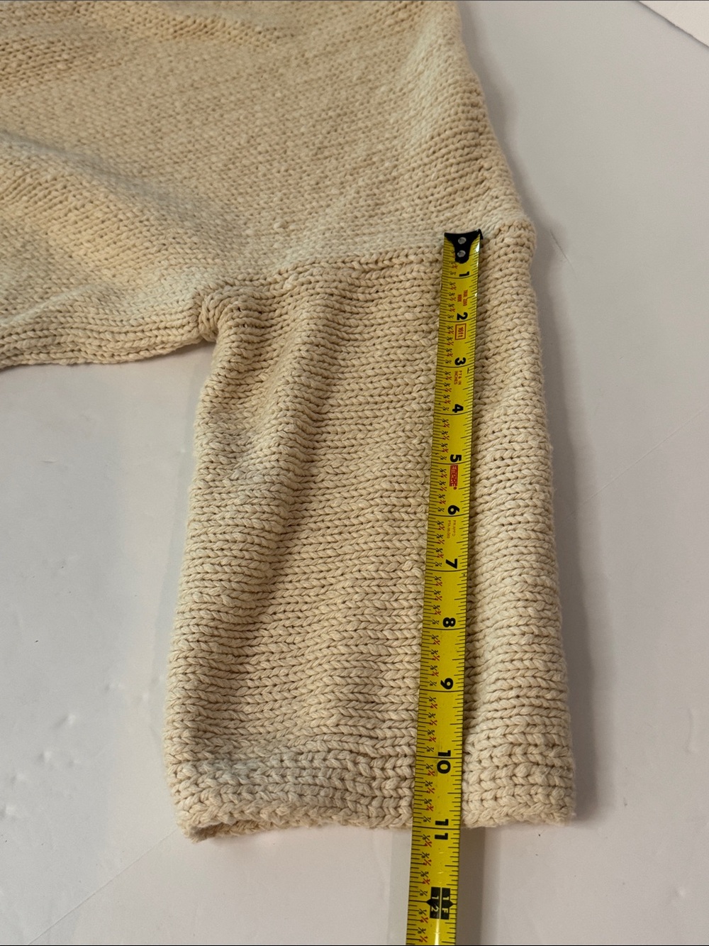 LOFT Cream Open-Front 3/4 Sleeves Cotton Knit Cozy Cardigan- size L - Picture 12 of 12